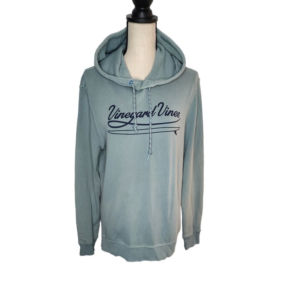 Vineyard Vines Cotton Hoodie French Terry Lining Spellout Logo Womens Size Small